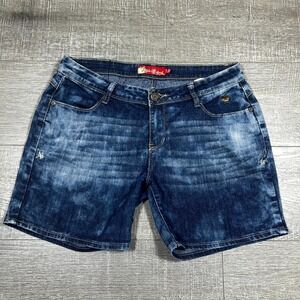 VTG‎ Y2k Apple Bottoms Bermuda Shorts Women's 9/10 Blue Denim Faded Mid Rise